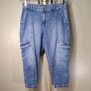 Sonoma Blue Cargo Jogger Denim Jeans Size 12